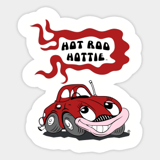 Hot Rod, Retro Car with Hot Rod Hottie Sticker